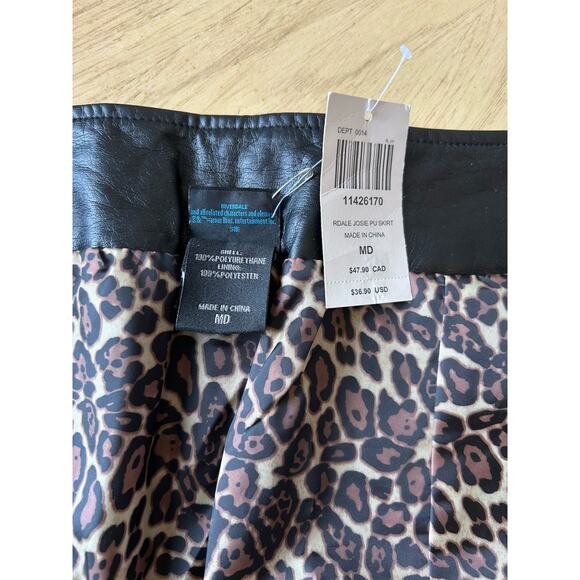 Y2K Hot Topic Faux Leather Mini Skirt Zip Up Cat Punk Goth Emo Cheetah M - Picture 7 of 13